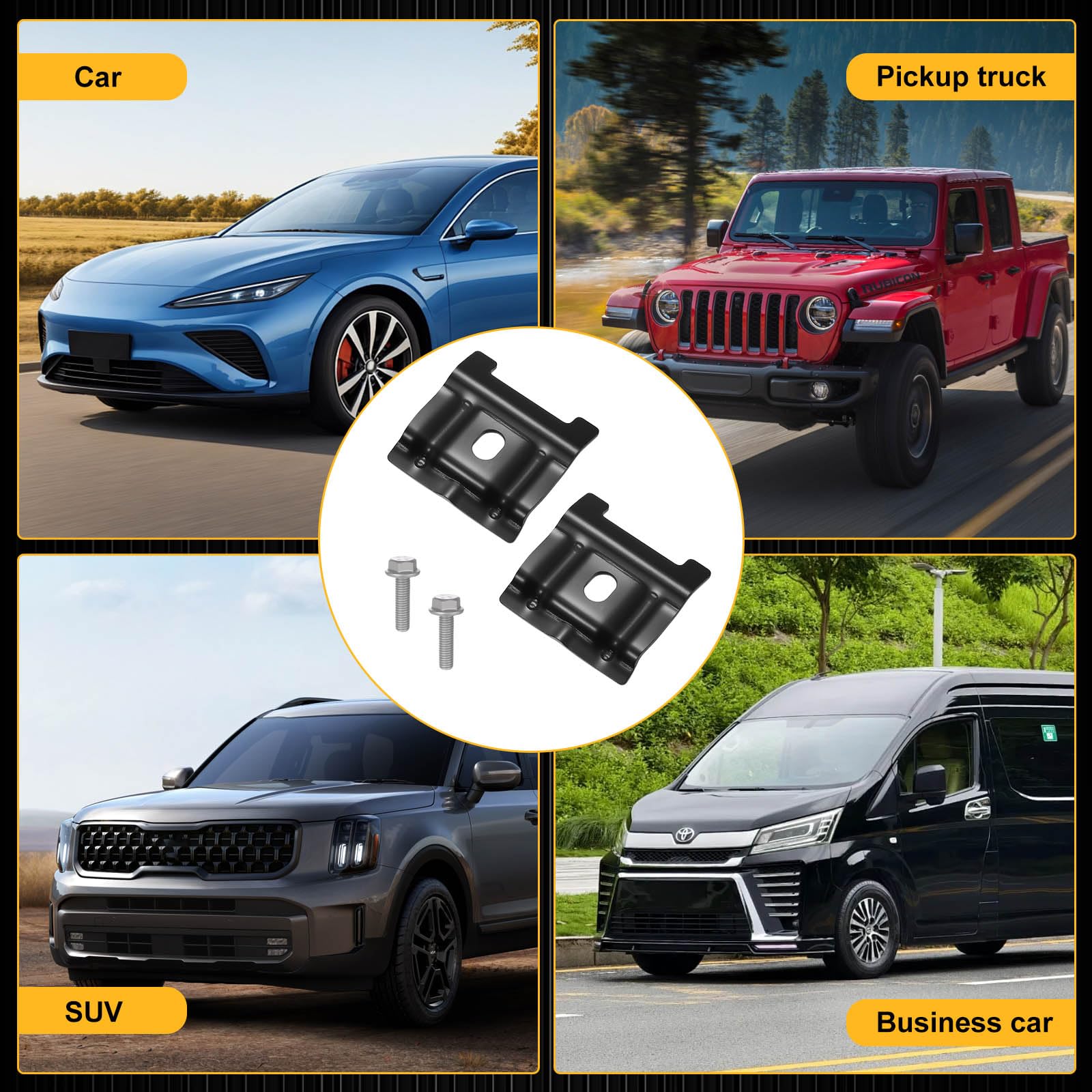 2 Pezzi Staffa di Fissaggio per Batteria Auto, Set di Staffe e Viti Metalliche per Batteria, Kit di Fissaggio per batteria auto 1J0803219, Set di Ancoraggio per Batteria Auto per SUV e Autovetture