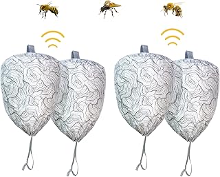 Plai 4 Pack - Wasp Repellent for Outdoor Areas - Weather Resistant - Decoy/False Wasp Nests, Garden Wasp Deterrent, Chemical-Free Hornets Deterrent No More Wasps