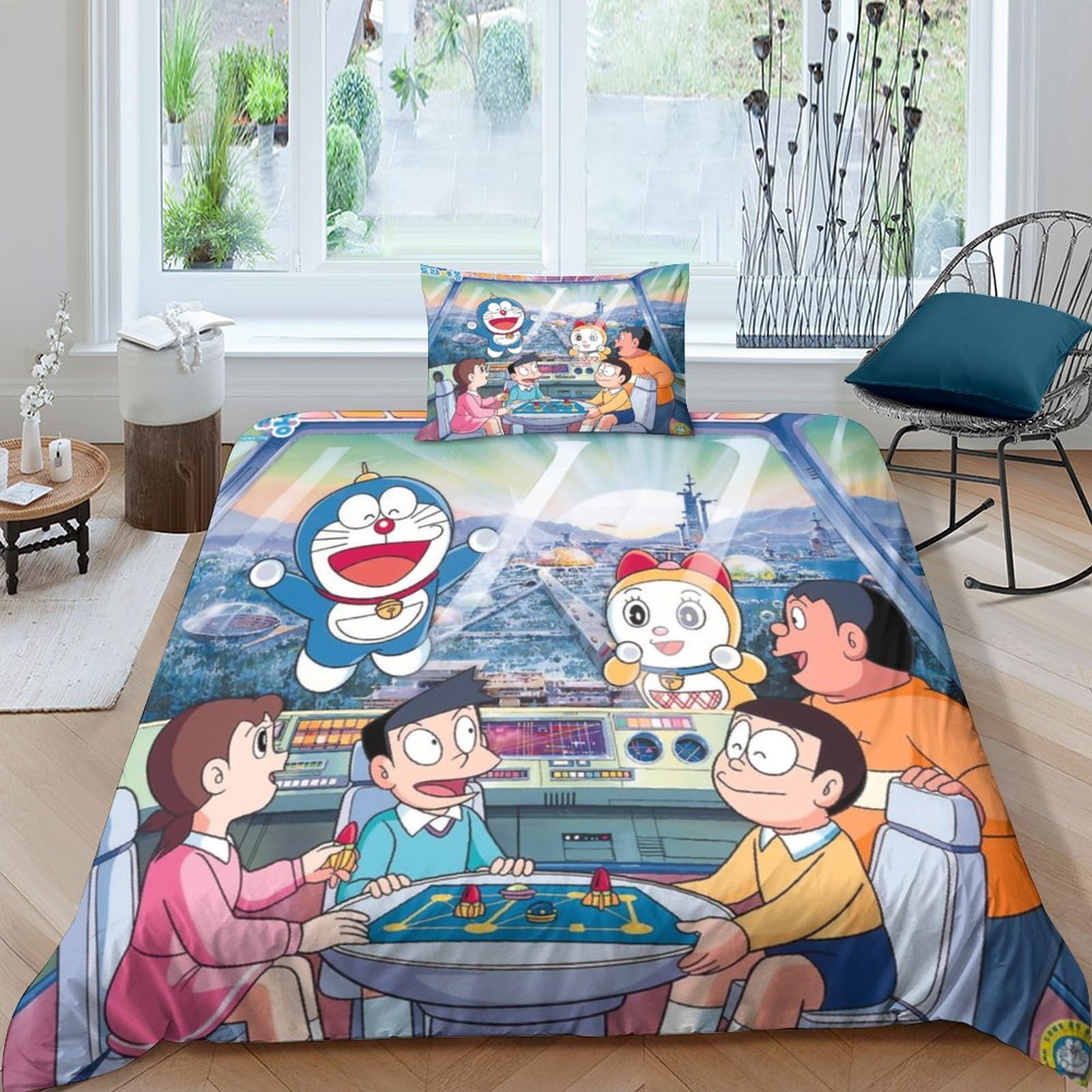 Set Copripiumino Doraemon Microfibra - Singolo 135x200cm, Con Federa, Morbido E Traspirante - Foto 12