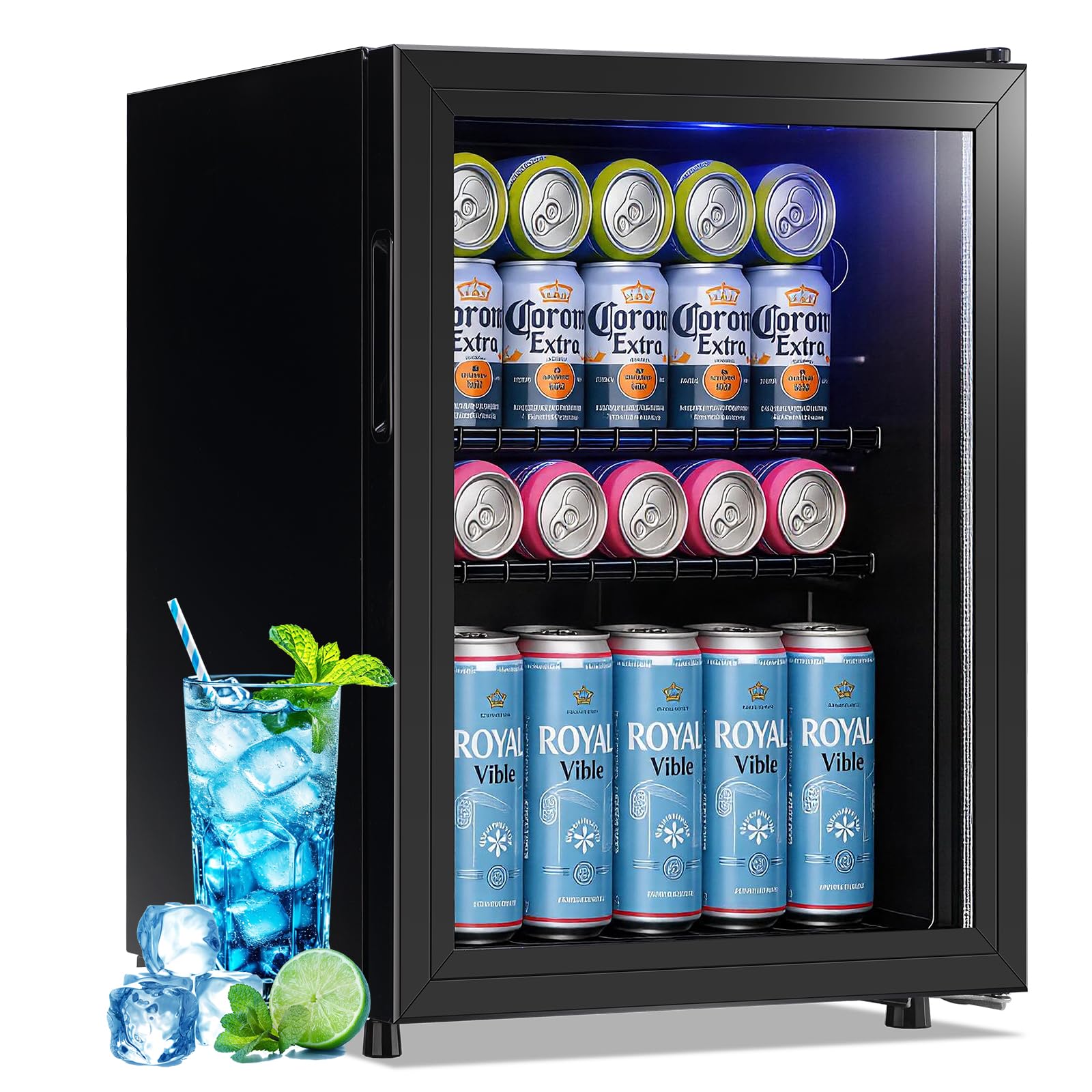 TACOOL 2.6 cu ft Beverage Cooler Black