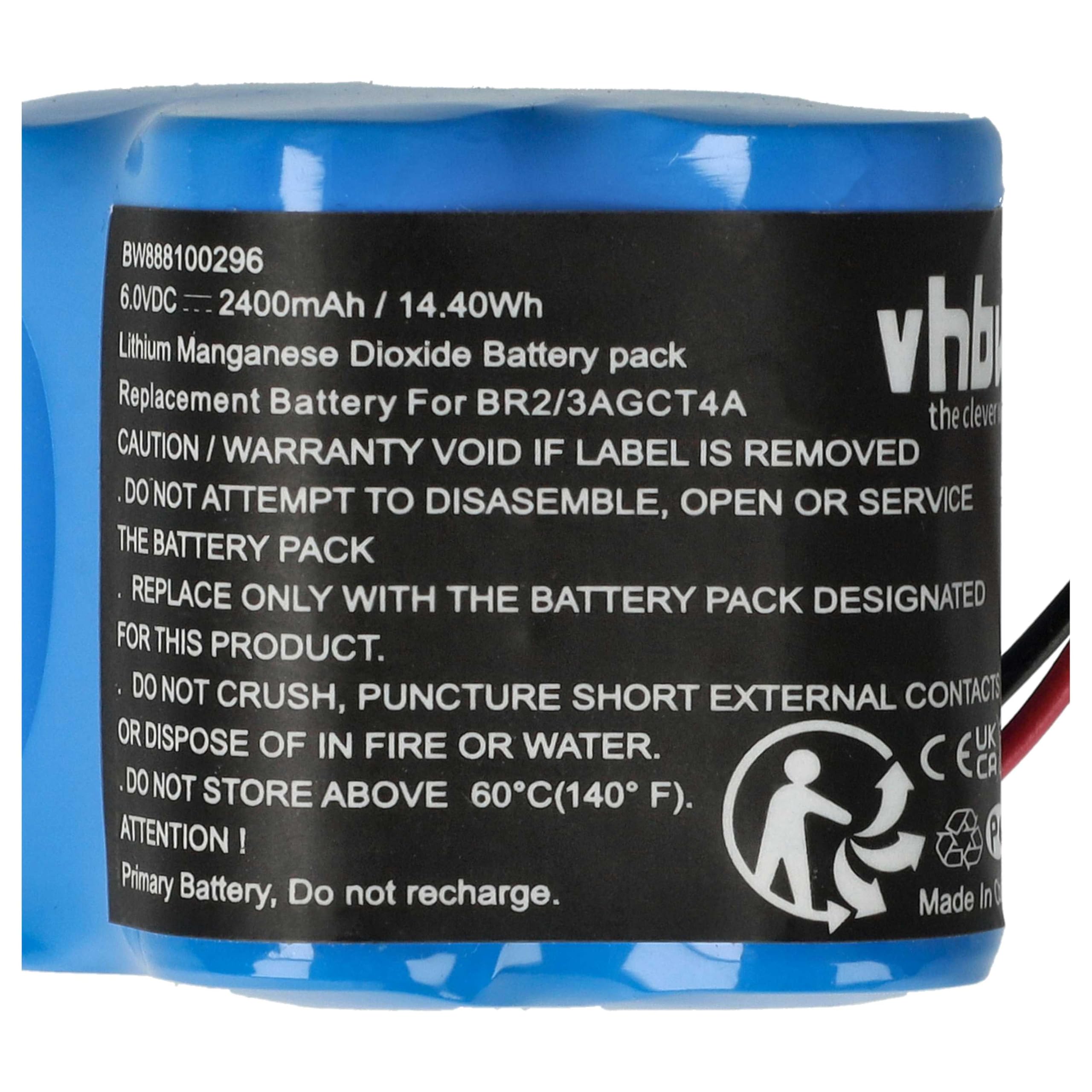 vhbw 5X batería reemplaza Dantona Matt Pack (con Conector marrón) para Controlador de periférico (2400 mAh, 6 V, Li-MnO2)