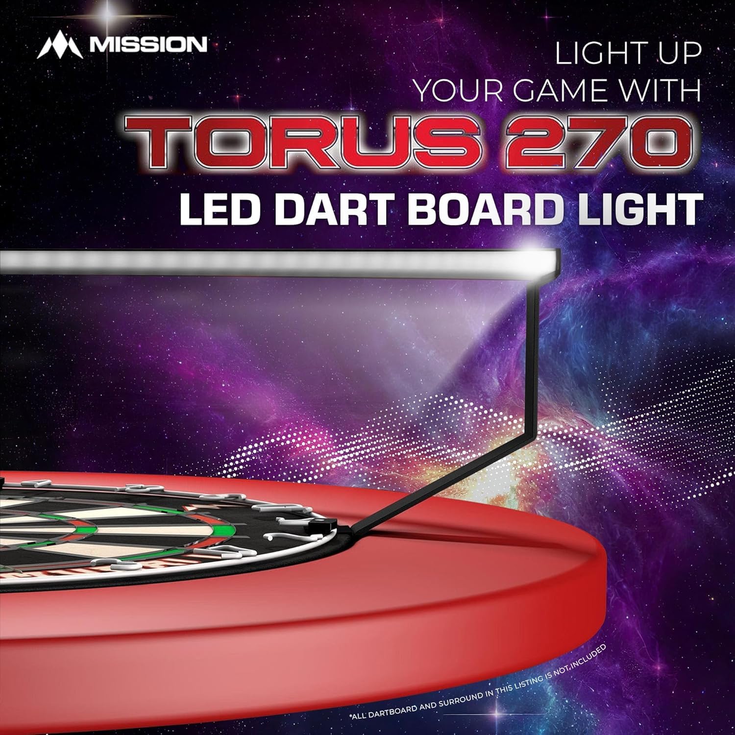 Mission Darts Torus 270 system oświetlenia LED do darta, piaskowana czerń