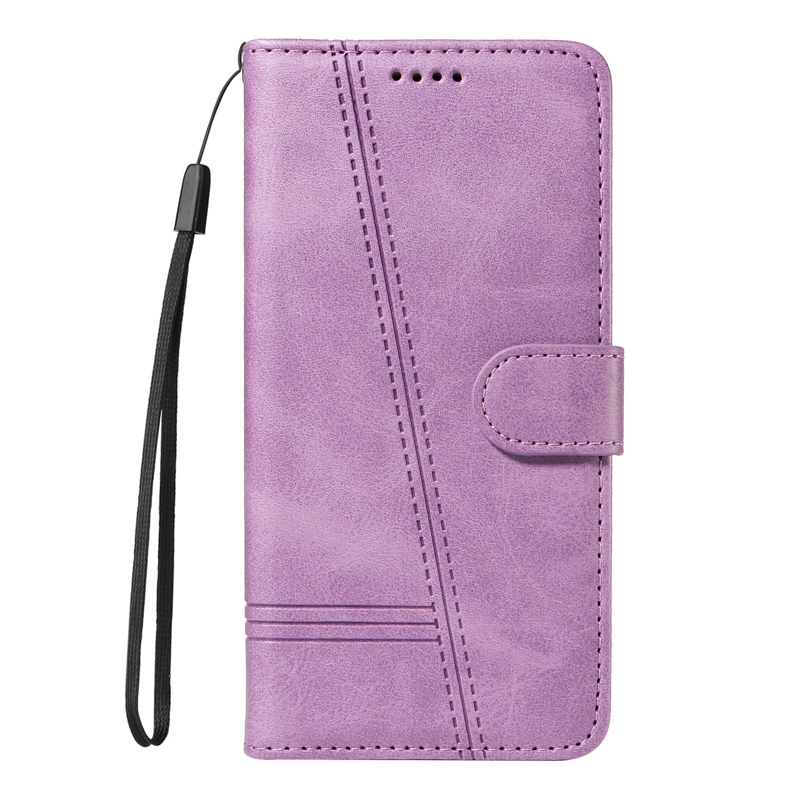Etui z klapką do telefonu Samsung Galaxy S25 Ultra/S25 Plus/S25, skórzane etui portfelowe na telefon z stojakiem na karty, etui foliowe, odporne na wstrząsy, tworzywo TPU wewnątrz, fioletowe,
