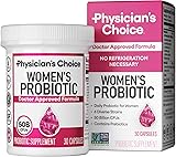 Physician's CHOICE Probiotics for Women - PH Balance, Digestive, UT, & Feminine Health - 50 Billion CFU - 6 Unique Strains for Her - Organic Prebiotics, Cranberry Extract+ - Women Probiotic - 30 CT 30 Count (Pack of 1)