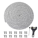 KAMIER 428 Roller Chain 20 Feet 474 Links with Chain Breaker Kit for Chain Driven Sliding Gate Opener Door 08B Standard Chain with 10pcs Master Links Heavy Duty Parts