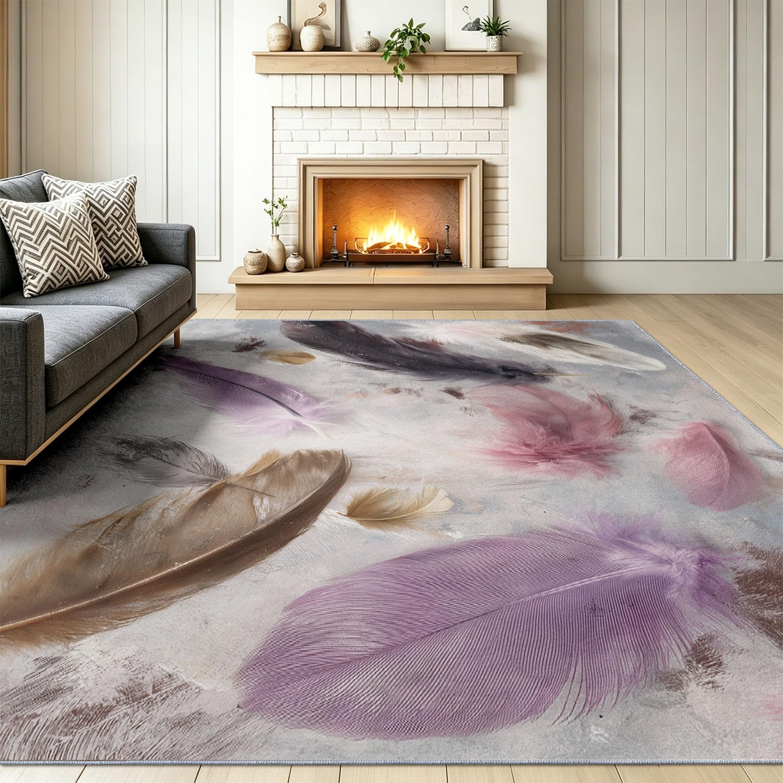 80 x 150 cm różowy miękki dywan w stylu boho do pomieszczeń