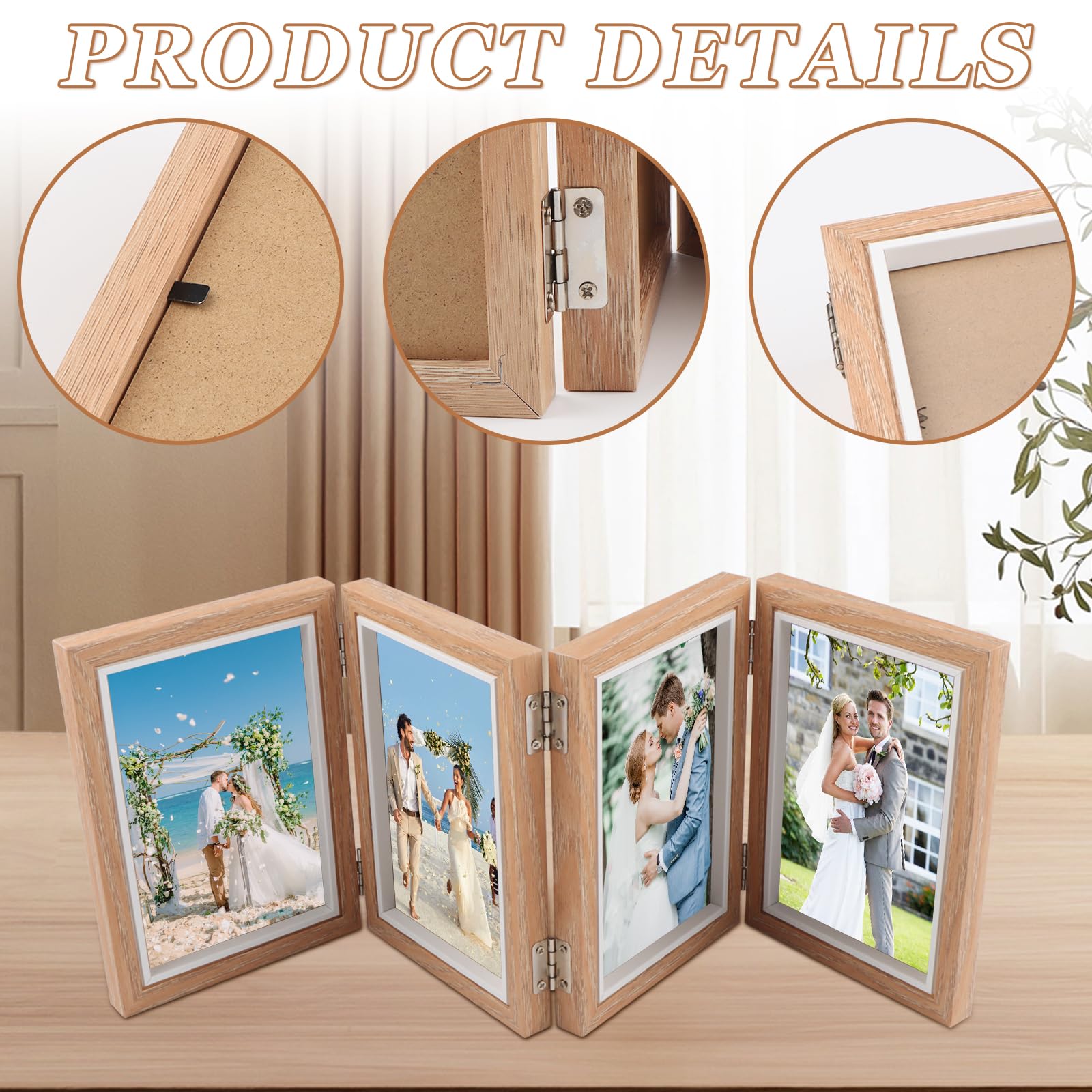 3 Cadres Photo 13x18 Pliables : Cadre Photo Double Face Pour 6 Photos Cadre Photo En