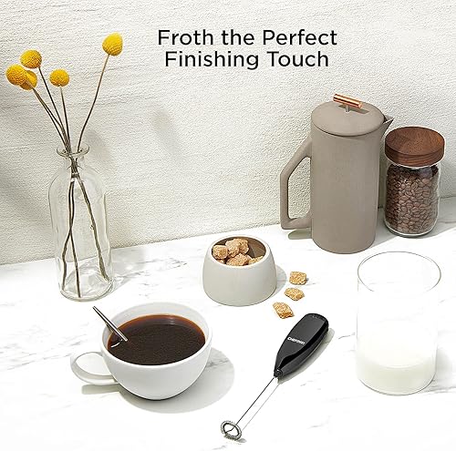 Miniatura 5 de Chefman Espumador de leche eléctrico de mano crea espuma para café, capuchinos y lattes, mezcla matcha y proteína en polvo, inalámbrico y compacto,
