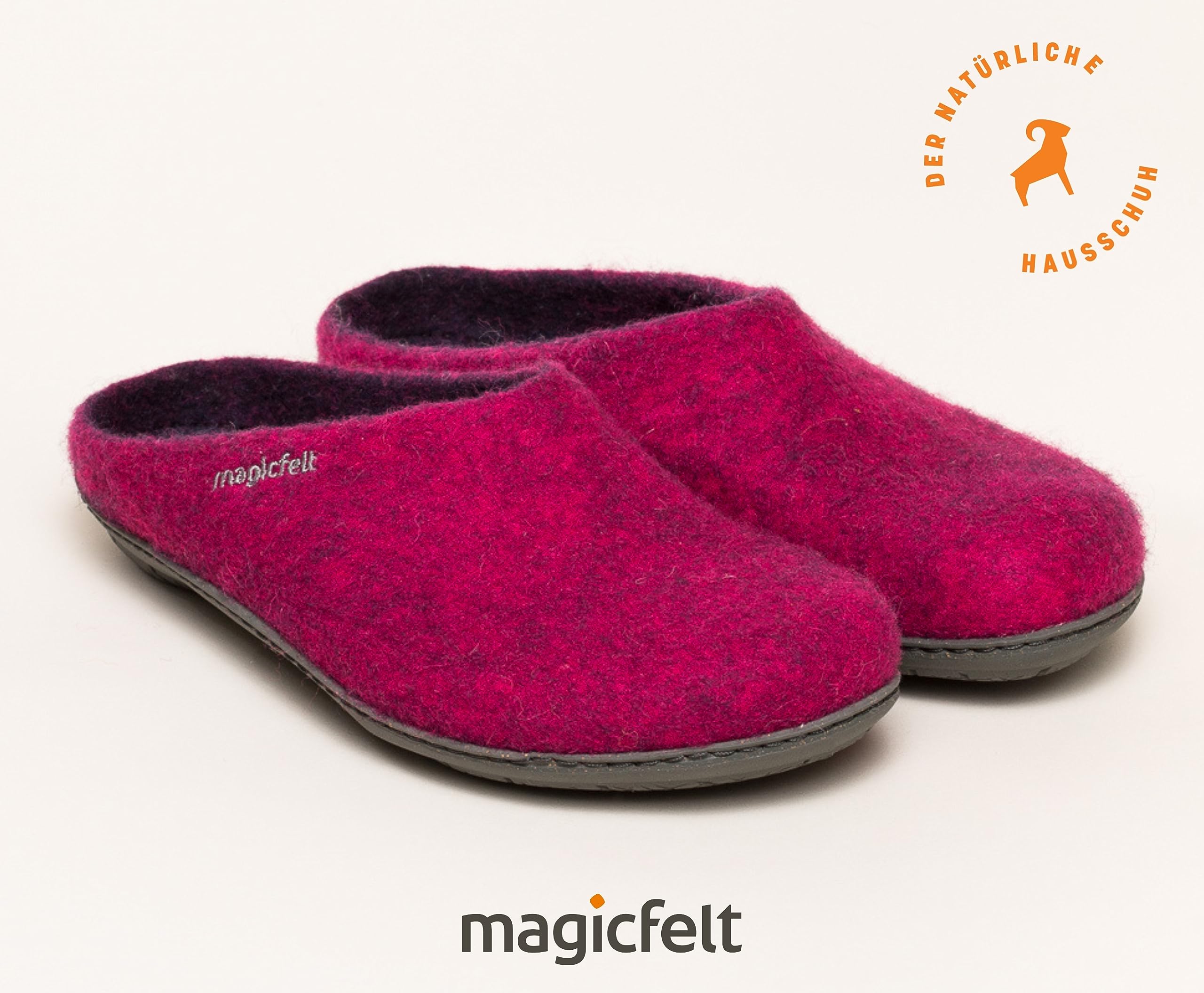 Magicfelt Filz-Hausschuh 736 aus 100% Merino-Wolle | Pantoffel für Damen & Herren mit hochwertiger Gummi-Sohle - Made in Tirol