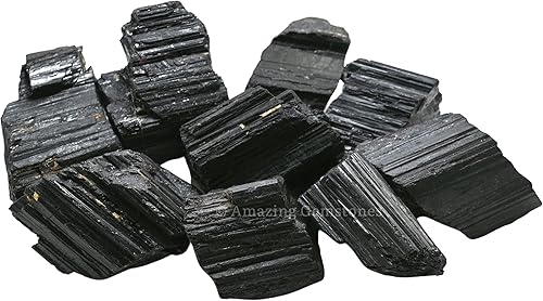 Amazing Gemstone Black Tourmaline Crystals Rough Stone in Bulk, 12lb Large Pieces Turmalina Negra Piedra Originales, Large Black Tourmaline Crystal