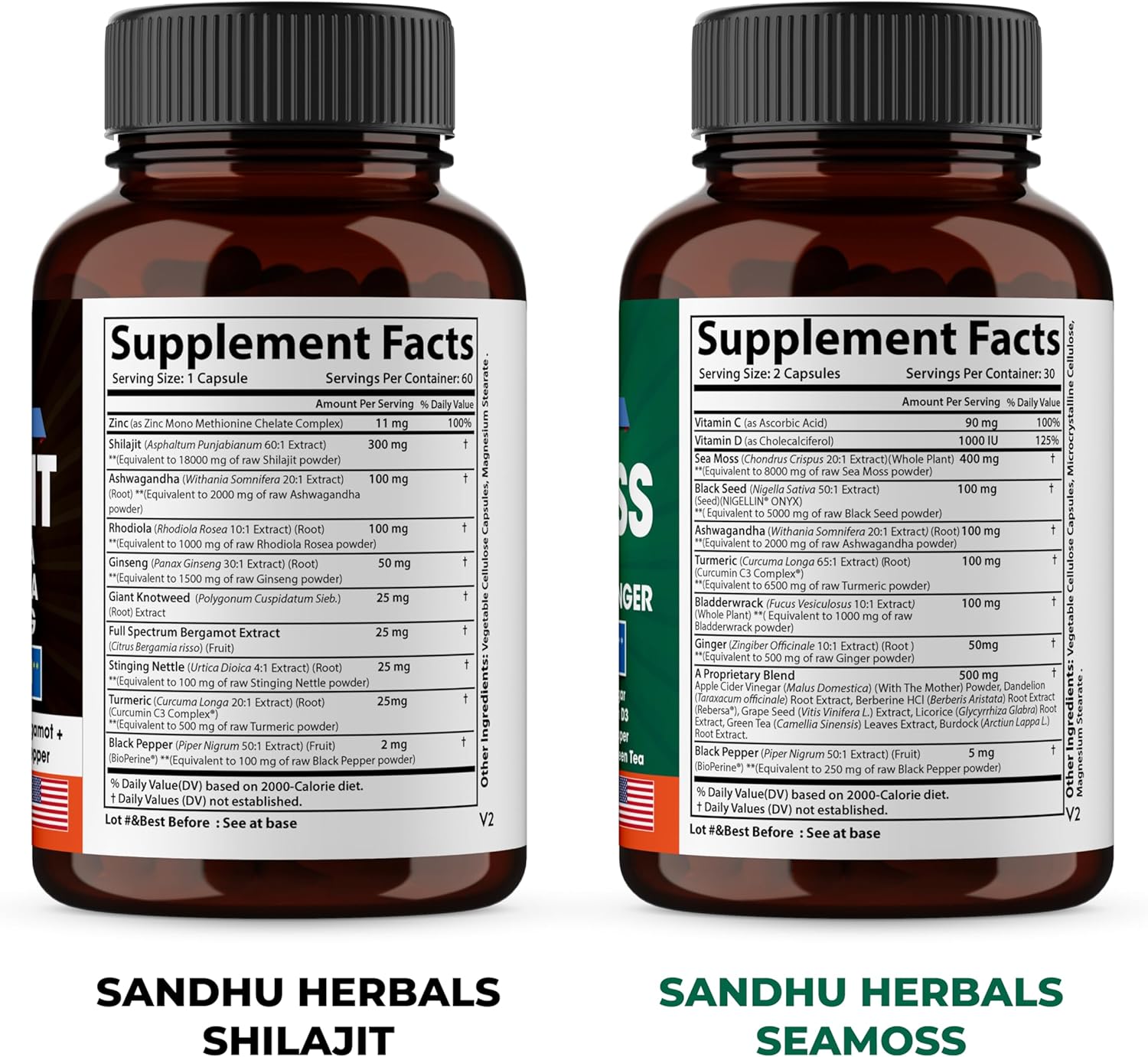 SANDHUHERBALS Shilajit, Sea Moss & Ashwagandha Trio Bundle | Supports Immune, Digestive Health, Restful Sleep & Overall Wellness| Supplement for Men & Women