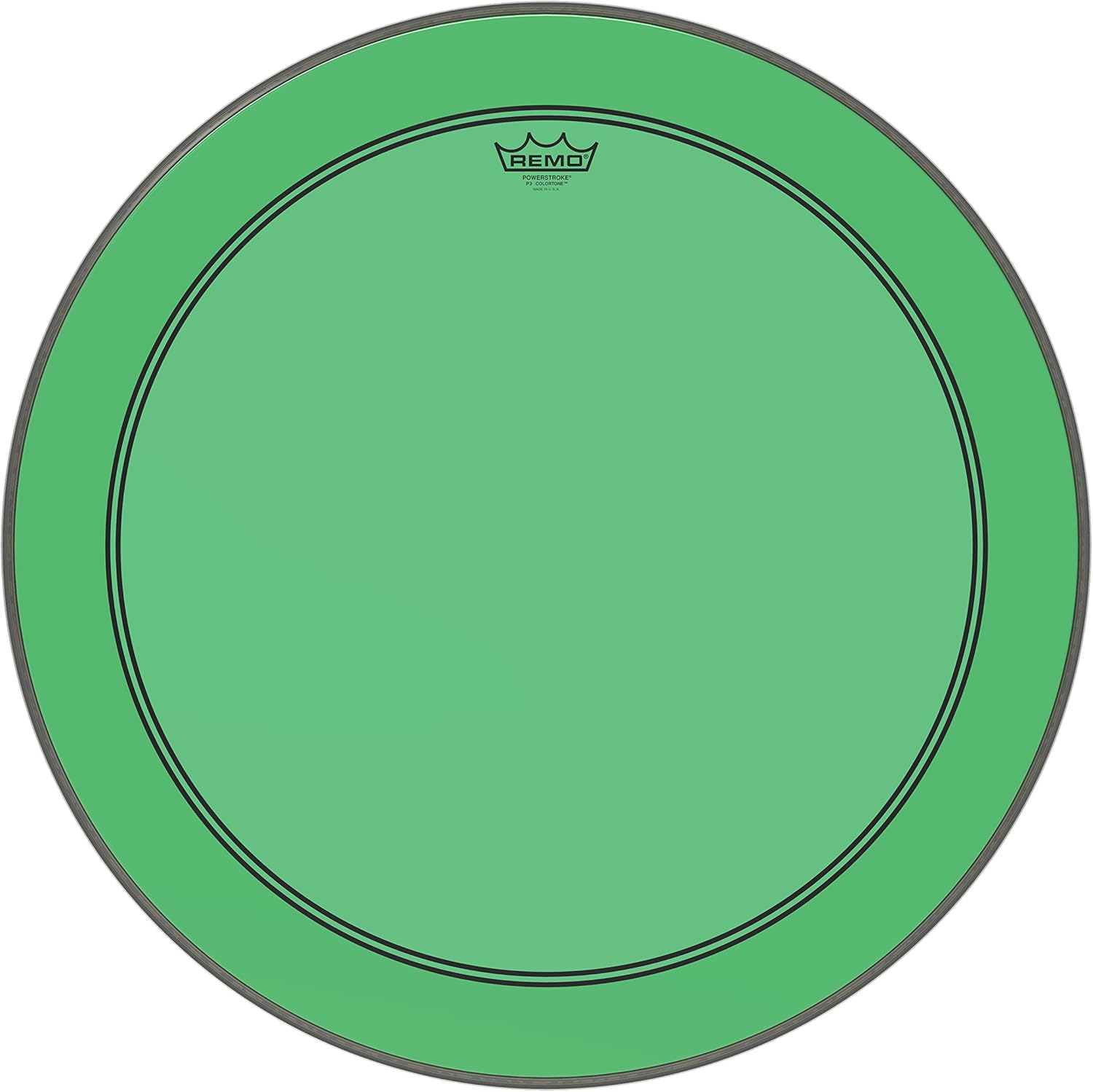 Remo Powerstroke P3 Colortone Green Bass Drumhead, 24"
