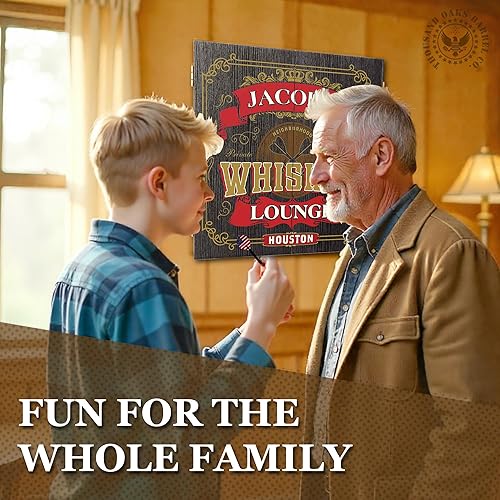 Vista 93 de THOUSAND OAKS BARREL CO. Juego de diana y gabinete personalizado con 6 dardos de punta de acero