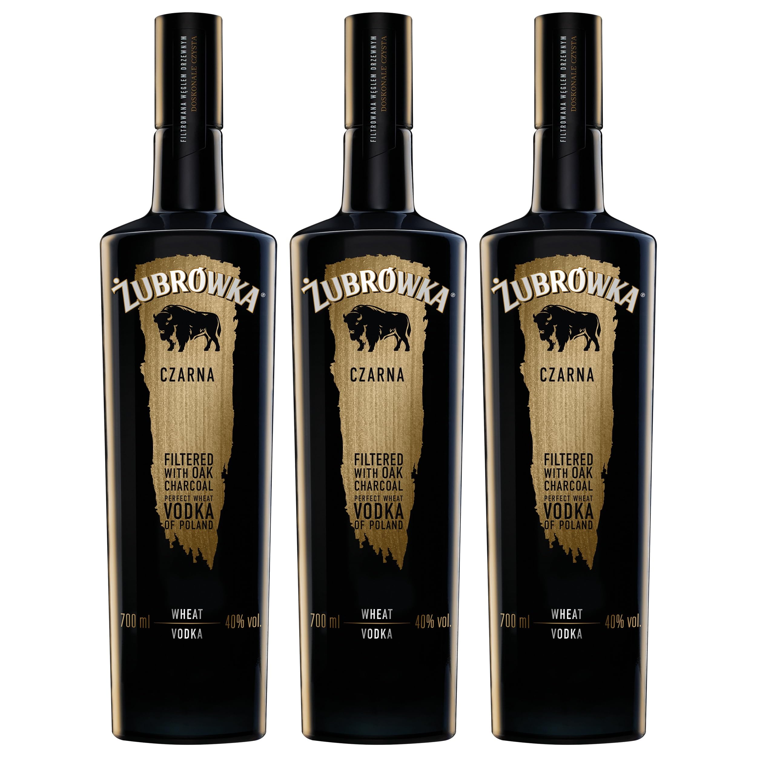 Zubrowka Schwarzer Wodka extra trocken Polen inkl. FeinWert E-Book (3 x 0.7 l)