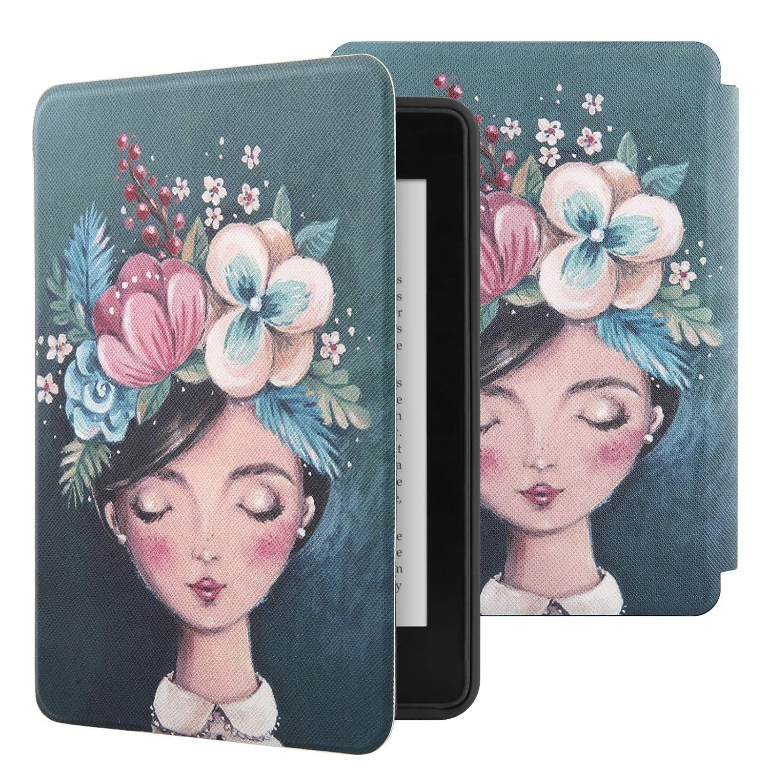 MOCA Case for Kindle Paperwhite 12th Gen 7" (2024) & Kindle Colorsoft 7" (2025), Slim PU Leather Cover with Auto Wake/Sleep, Magnetic Closure, Lightweight (Gouache Lady)-image-17