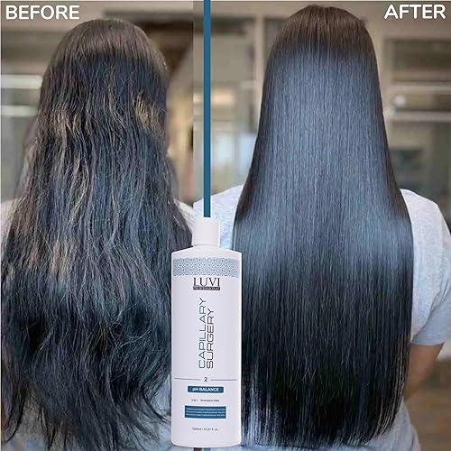 Miniatura 9 de Luvi Cirugia Capilar para el Cabello Sin Formol, B-tox Capilar, de larga duración, antiencrespamiento, alisado, queratina brasileña 5 en 1, vegano,