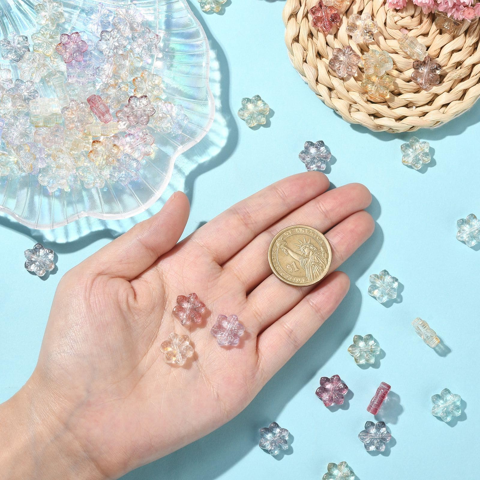 65 Pièces Set De Perles En Silicone Thème Flocon De Neige D