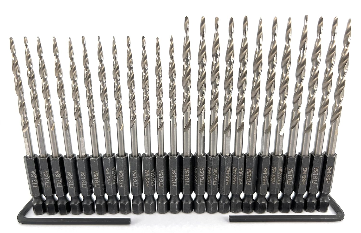 FTG USA Tapered Countersink Drill Bit Set 12 Pc (#6) 9/64" and 12 Pc (#8) 11/64" Countersink Bit Replacement Only, Countersink Replacement Drill Bit Without The Counterbore Cutter
