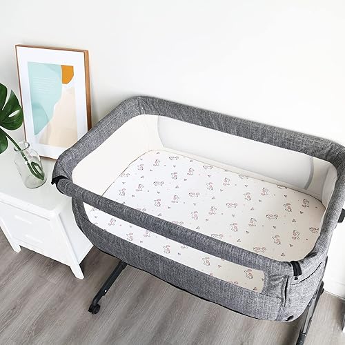 Miniatura 3 de Juego de 4 sábanas para moisés para bebé, ajuste universal para rectangular, ovalado, almohadilla de cuna de reloj de arena, sábanas elásticas para