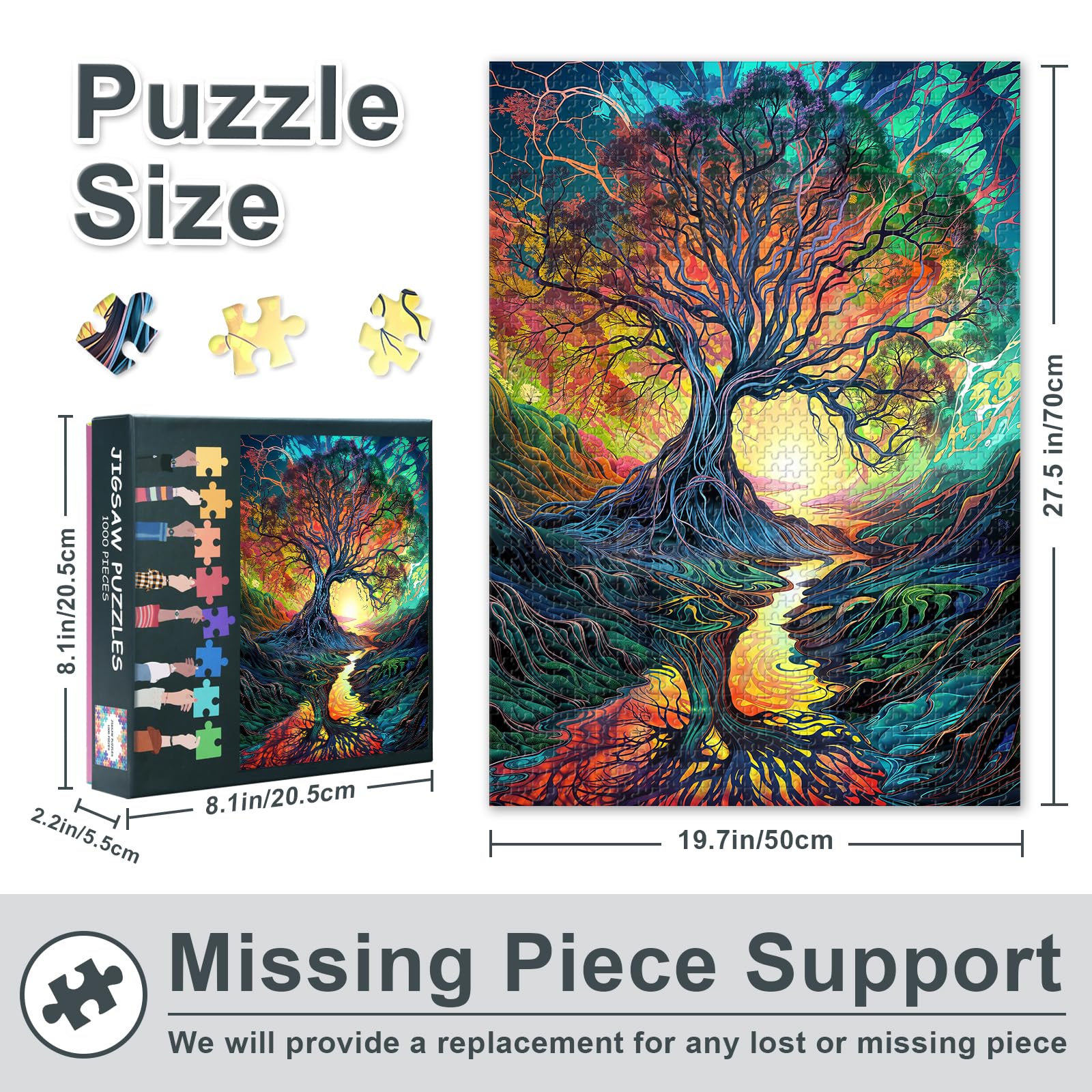 1000 Piece Jigsaw Puzzles for Adults Fantasy Landscape Tree Challenging Puzzle - Image 3