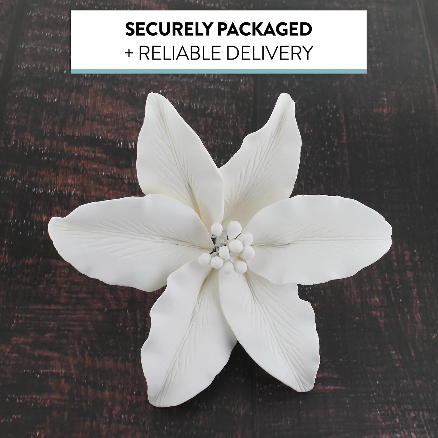 Global Sugar Art Casablanca, Easter Lily Sugar Cake Flowers, White Extra Large 3 Count by Chef Alan Tetreault
