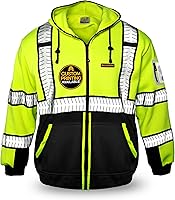 Vista 10 de KwikSafety - Charlotte, NC - Sudadera de forro polar de seguridad para hombres Chaqueta reflectante de alta visibilidad y PPE, ligera