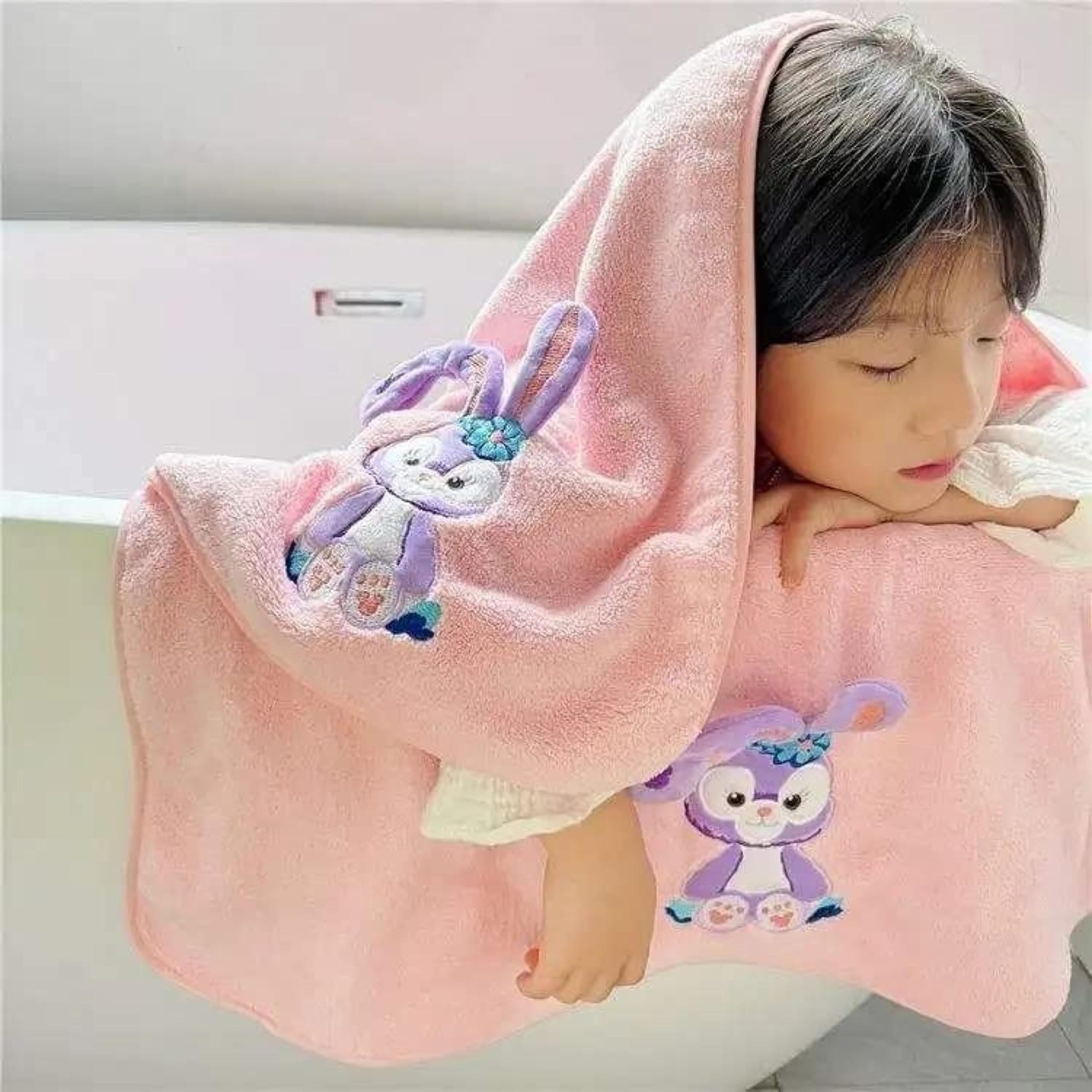 MAXOSHINE Toalla de baño de microfibra para niños, toalla de bebé de conejo de secado rápido, súper absorbente, para recién nacidos, bebés y niños pequeños, toalla súper suave para niños y niñas