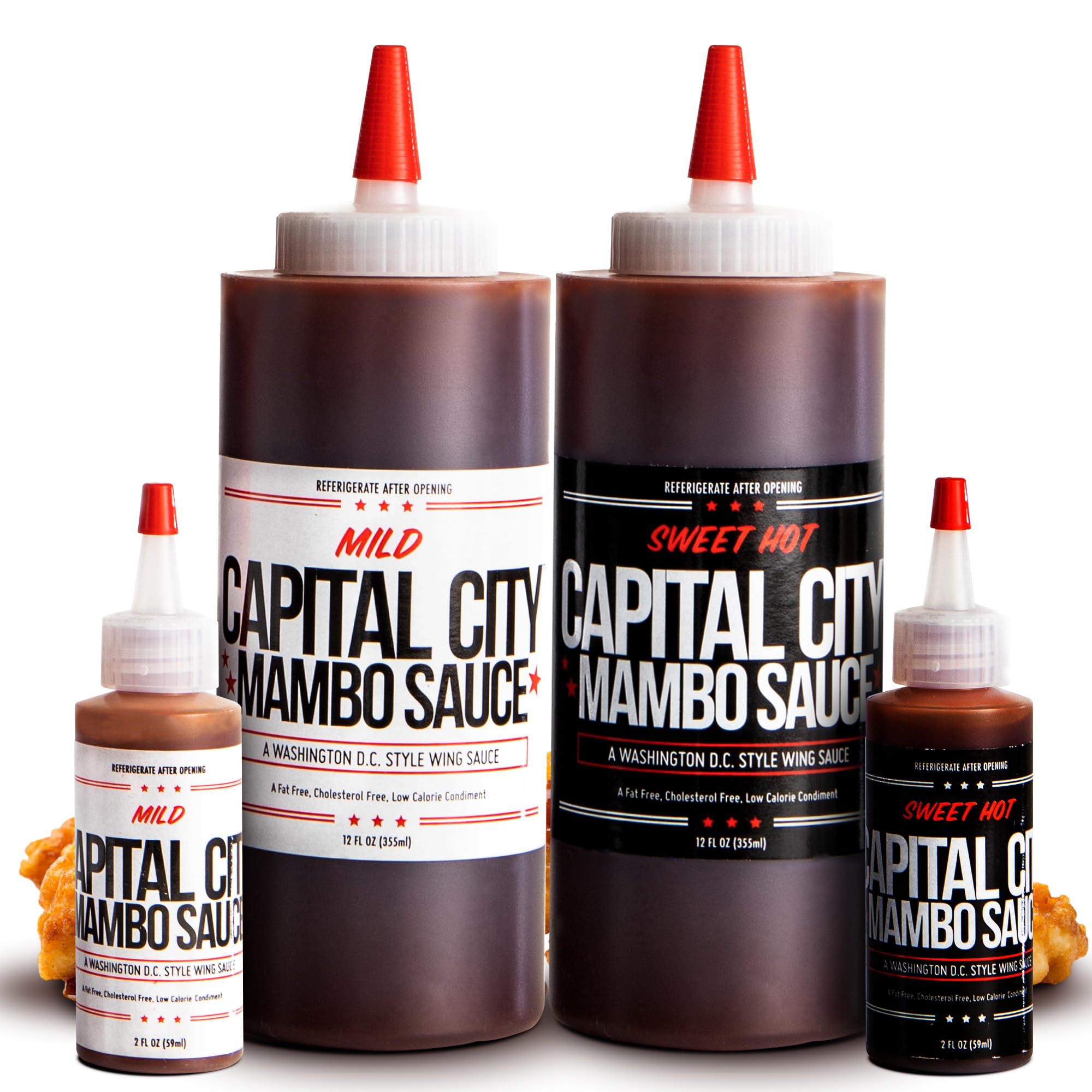 Capital City Mambo Sauce Variety 4 Pack Sweet Hot & Mild, Washington DC Wing ...