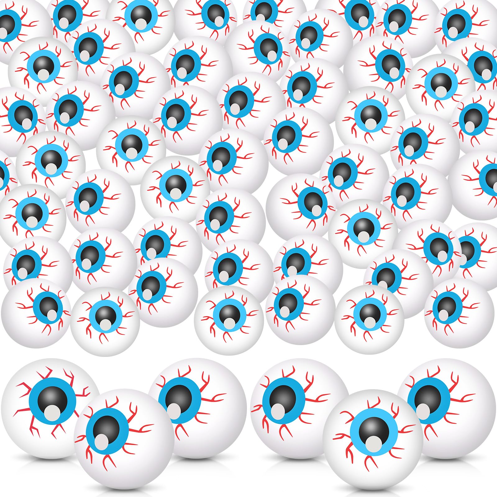 Leitee 60pcs Halloween Plastic Eyeballs Fake Eye Ball, 1 Inch, Blue