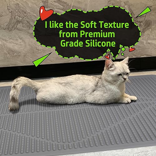 Miniatura 8 de Mofason Tapete de arena para gatos XXL  Tapete impermeable para caja de arena de gatitos para el suelo  Almohadilla extra grande para atrapar