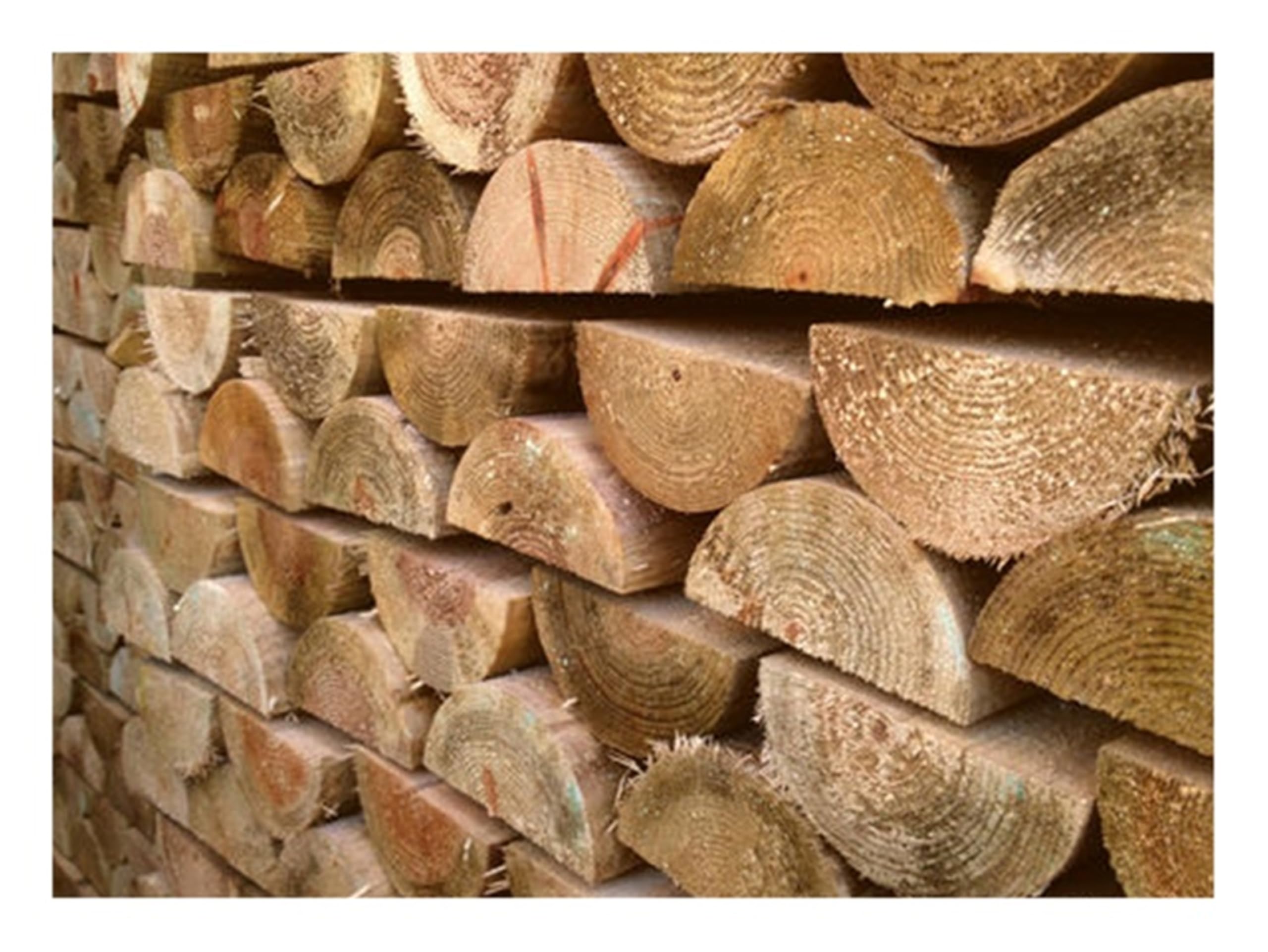 Half Round Fence Posts | 1.8m (6ft) x 100mm | 10 Pack | Pressure Treated Wooden Stakes