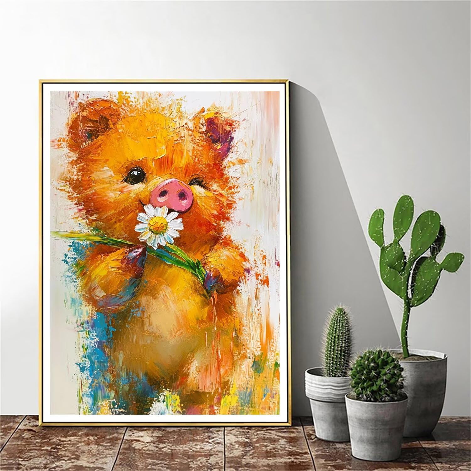 Pintar por Numeros Adultos pintar por numeros niños manualidades niños 10 años, DIY Pintar por Números de Pincel y Pintura acrílica Decoraciones para el Hogar Manualidades, sin Marco 60x80cm C-168