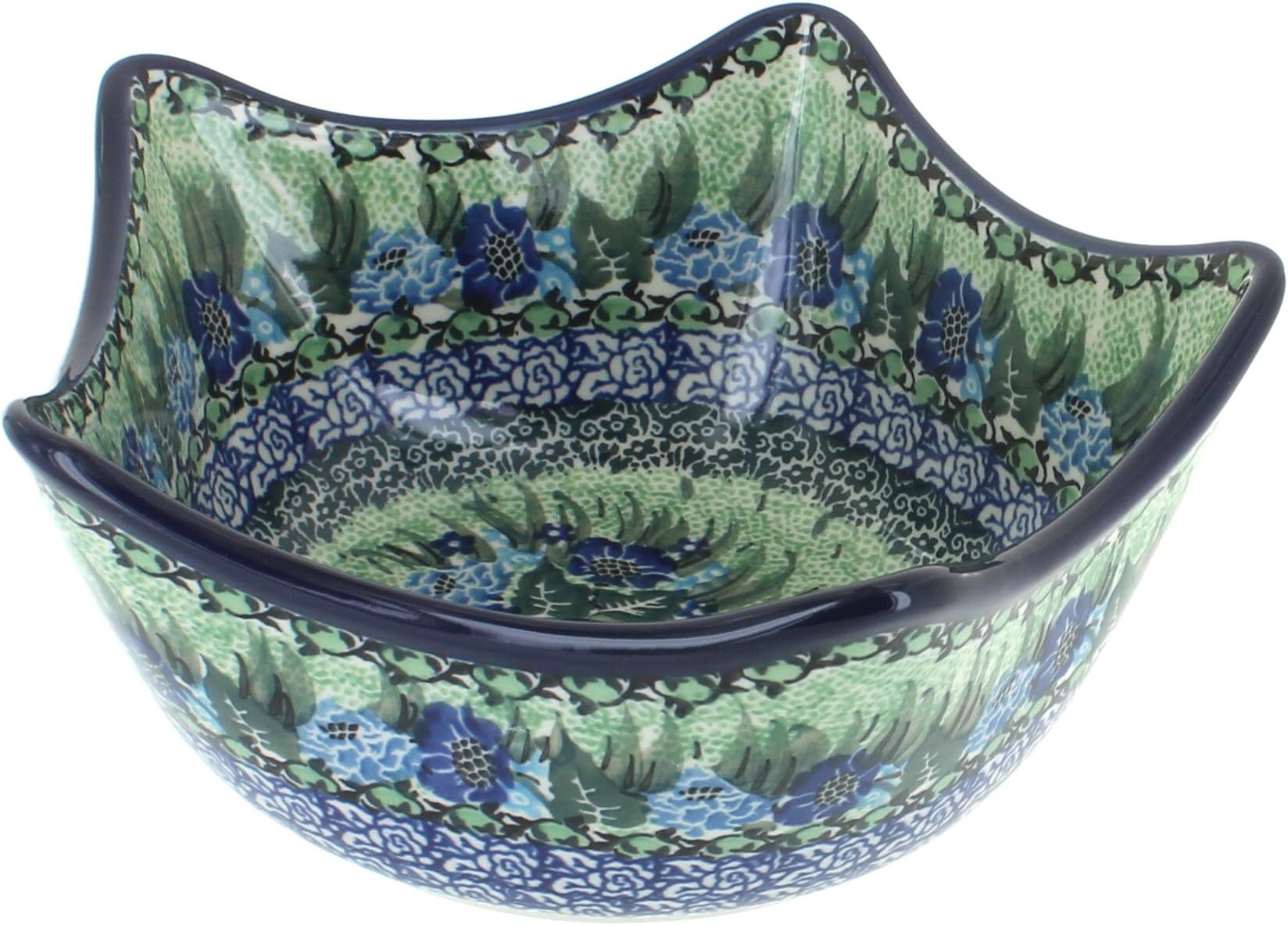 Blue Rose Polish Pottery Sapphire Fields Five Point Bowl