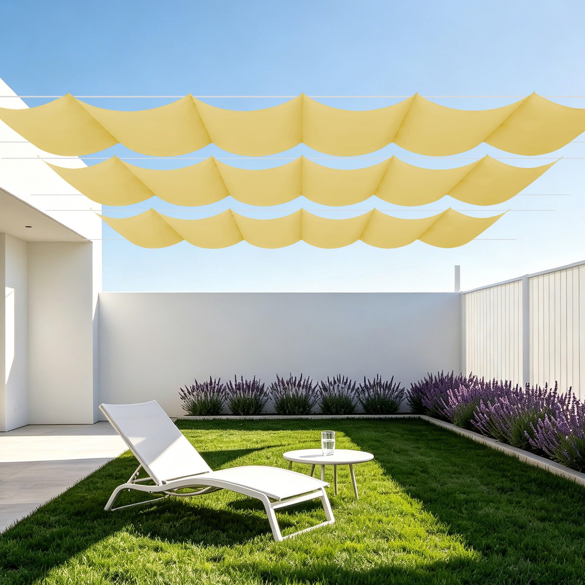Toile d'ombrage rétractable bâche ombrage avec oeillets plein air 7m