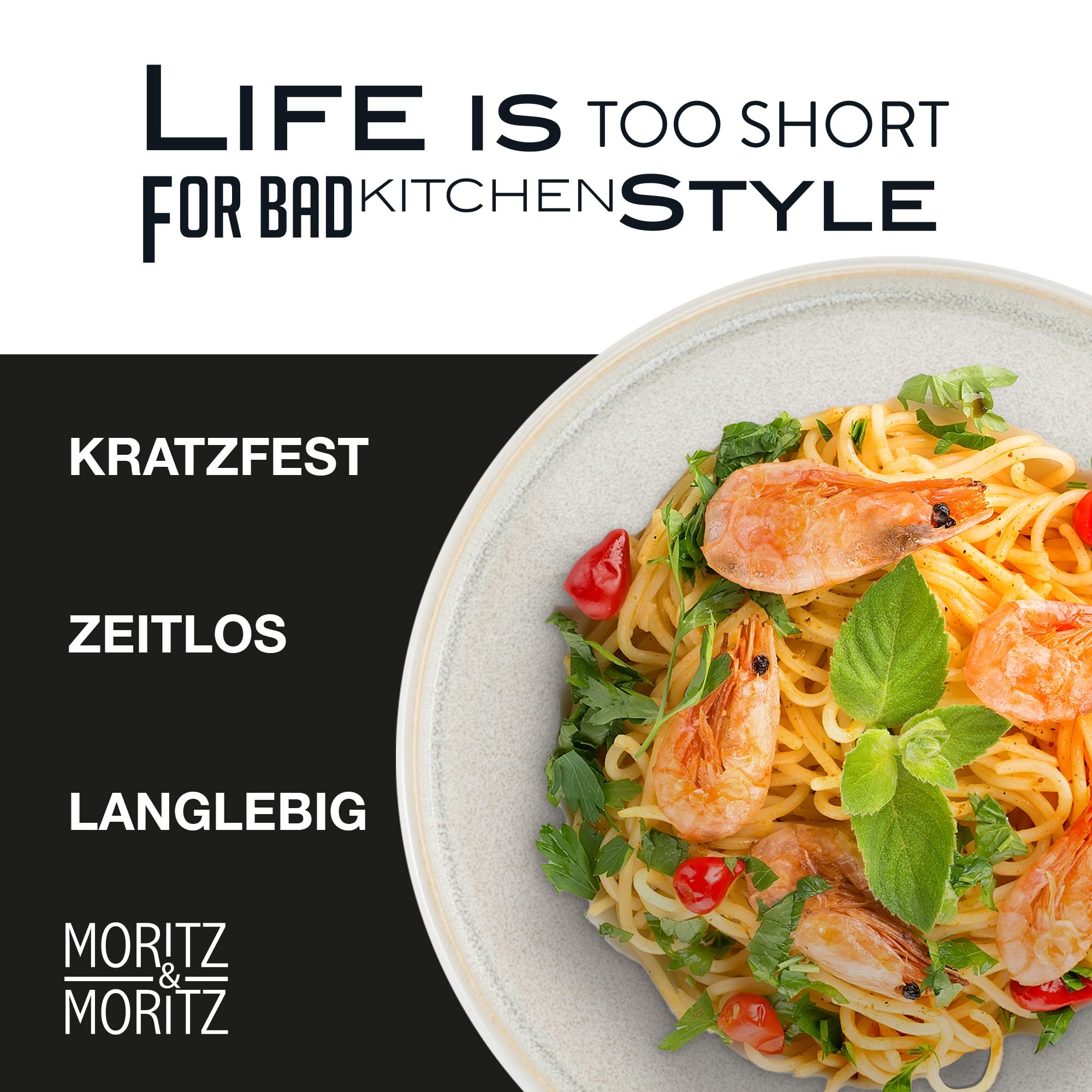 Moritz & Moritz SOLID UNI Geschirrset 6 Personen Creme 18-teilig - Modernes Steinzeug Geschirr Set - Mikrowellen- & Spülmaschinenfest, Essgeschirr, Tafelservice, Kombiservice 6 Personen