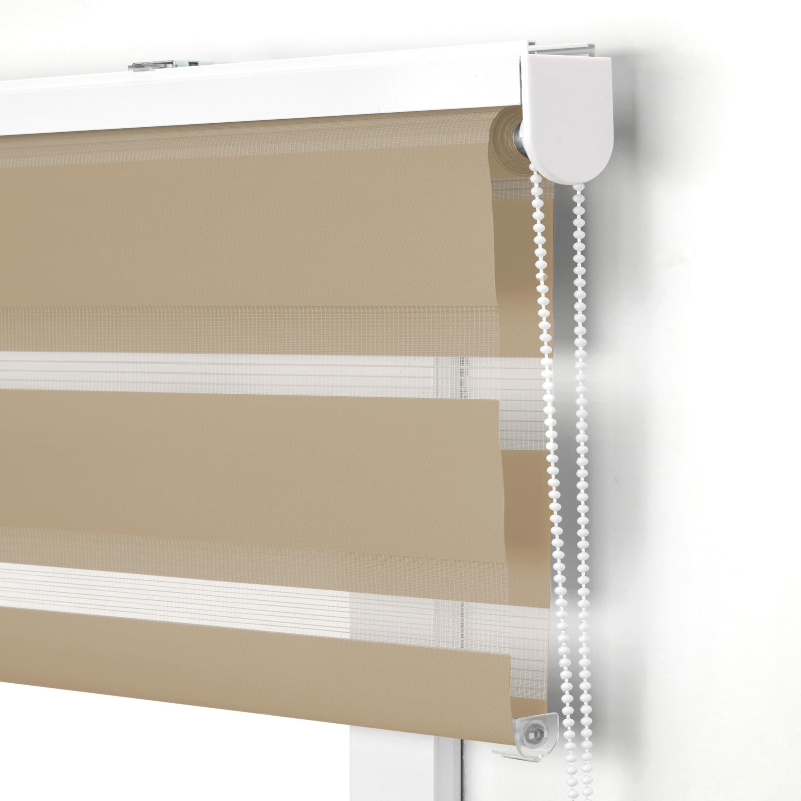 Blindecor Lira doppelrollo - duo rollo tag und nacht Beige - 80 x 180 cm (Breite x Länge) – Bild 3