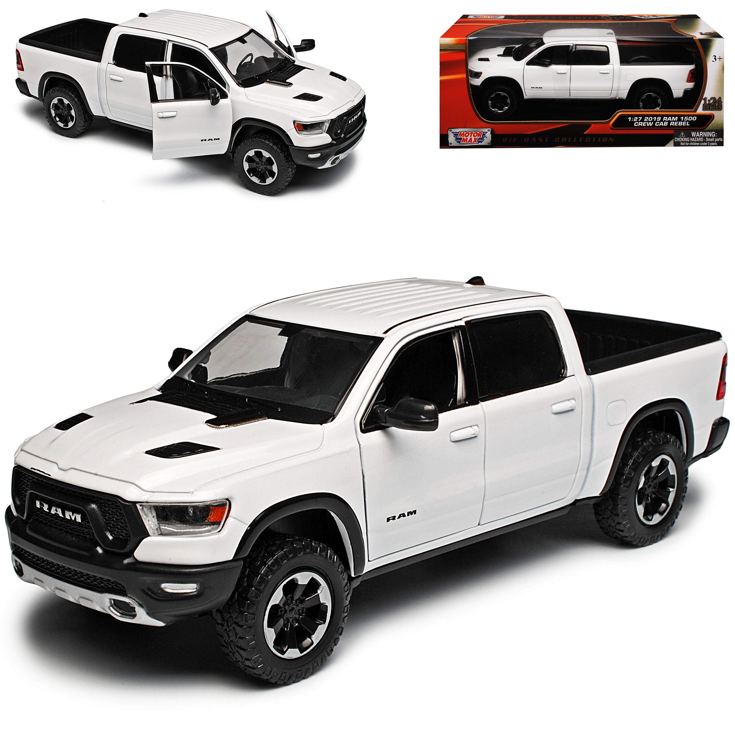 Dodge Ram 1500 Pick-Up Doppelkabine Weiss 5. Generation Ab 2019 1/24 Motormax Modell Auto
