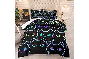Cartoon Cat Comforter Set Twin Kids Bedding Set