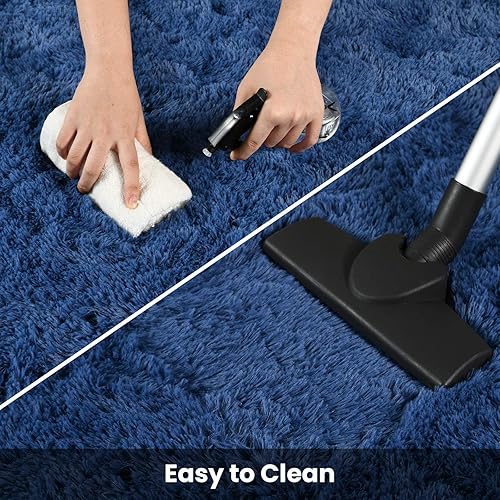 Miniatura 6 de Terrug Alfombras esponjosas de área grande para sala de estar, dormitorio, alfombra azul marino de 6 x 9 pies, alfombra de pelo largo, alfombra de