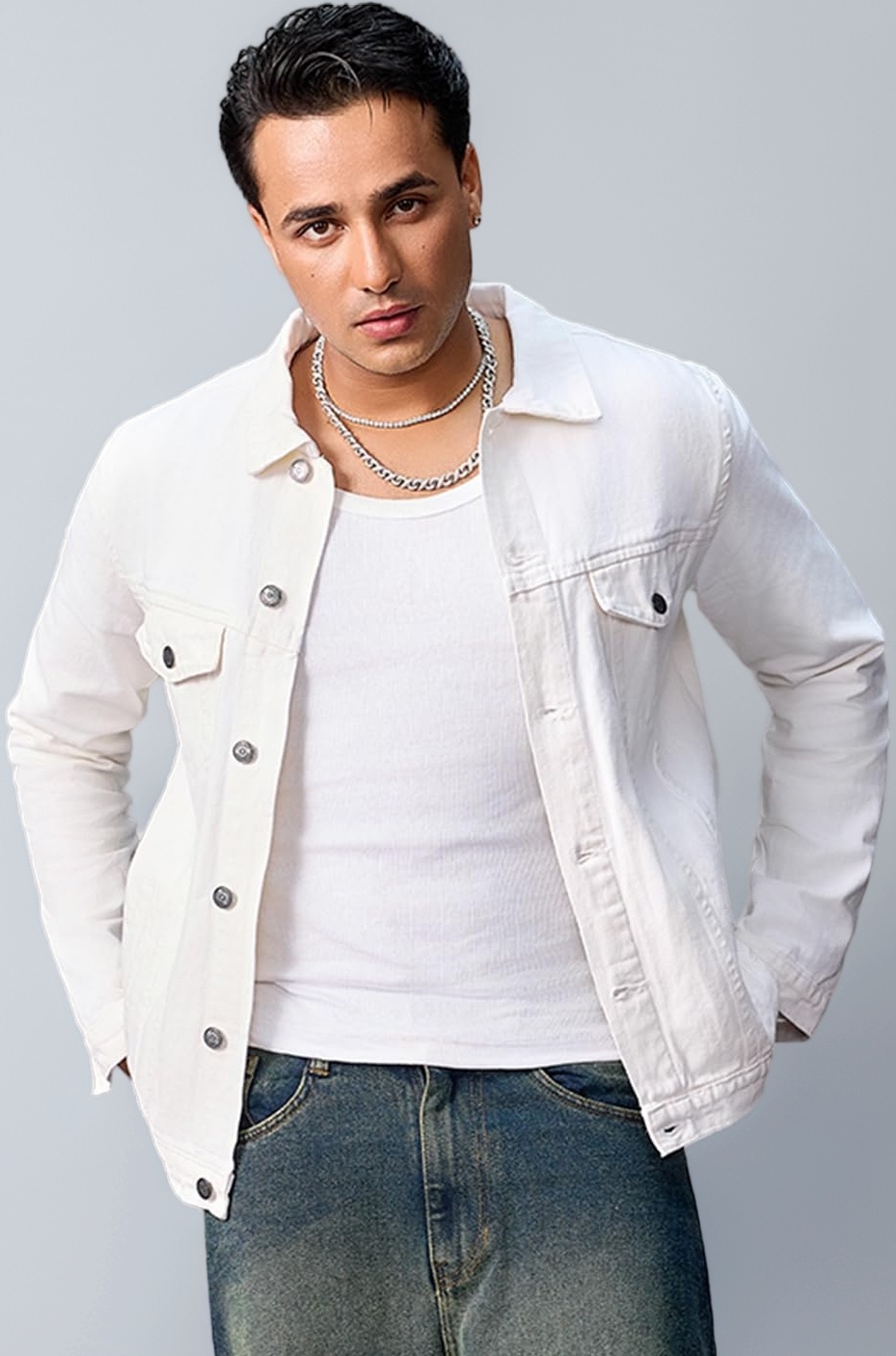 Urbano Fashion Men's Regular Fit Washed Full Sleeve Denim Jacket