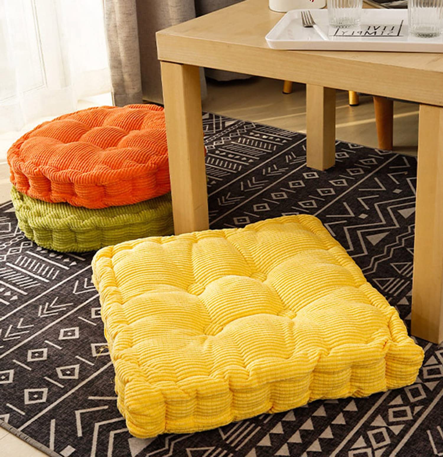 Cuscino rialzo per poltrona, in velluto a coste, spessore 8-10 cm, 45 x 45 cm, per casa, ufficio, giardino e auto, opzioni multicolori, grigio scuro, comfort per interni ed esterni