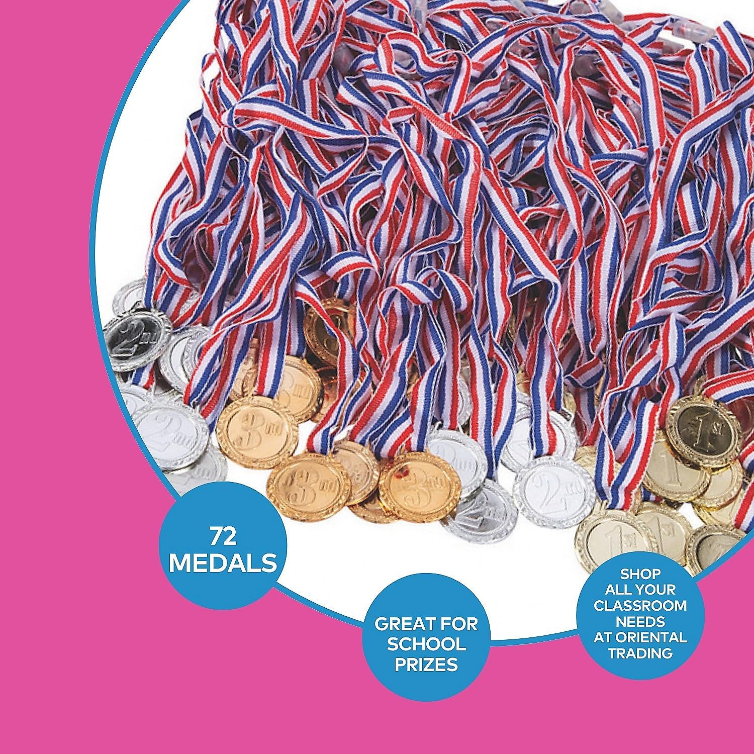 Bulk 1st 2nd & 3rd Place Award Medals - Stationery - 72 Pieces