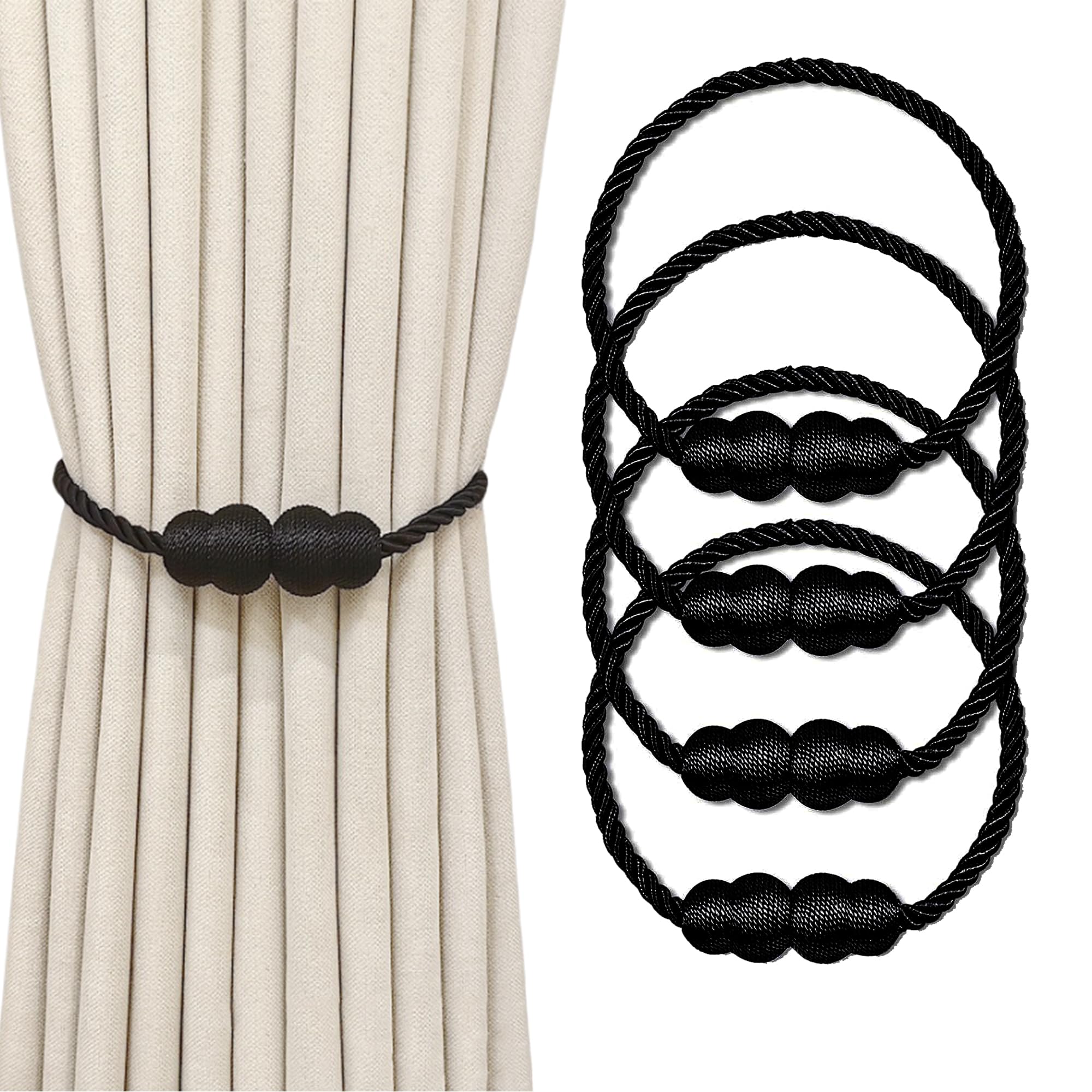 Magnetische Vorhang Raffhalter 4er Set - Gardinenhalter Ohne Bohren