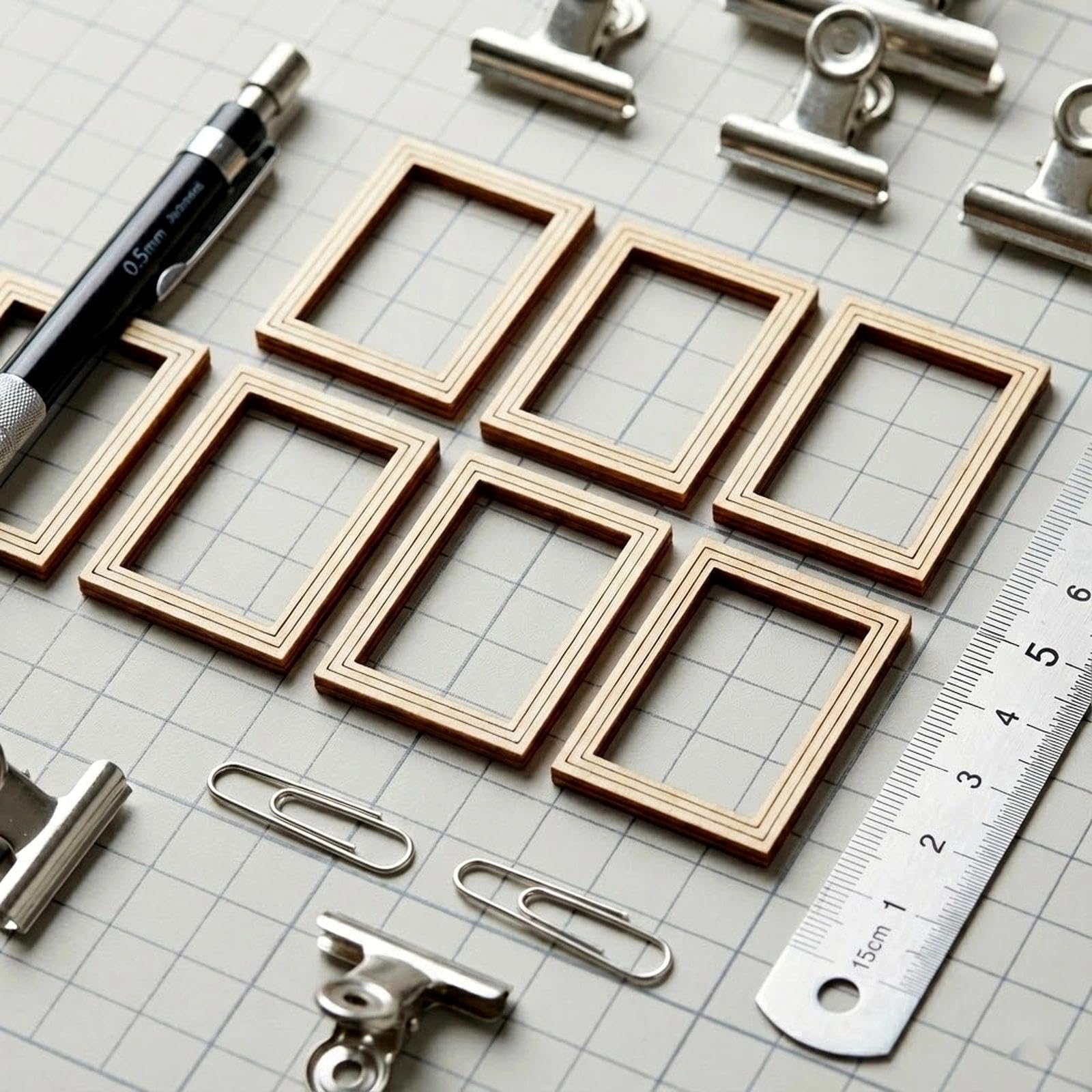 LOGOFUN 8 Cornici In Legno In Miniatura Scala 1:12 Per Casa Delle Bambole - Fai Da Te