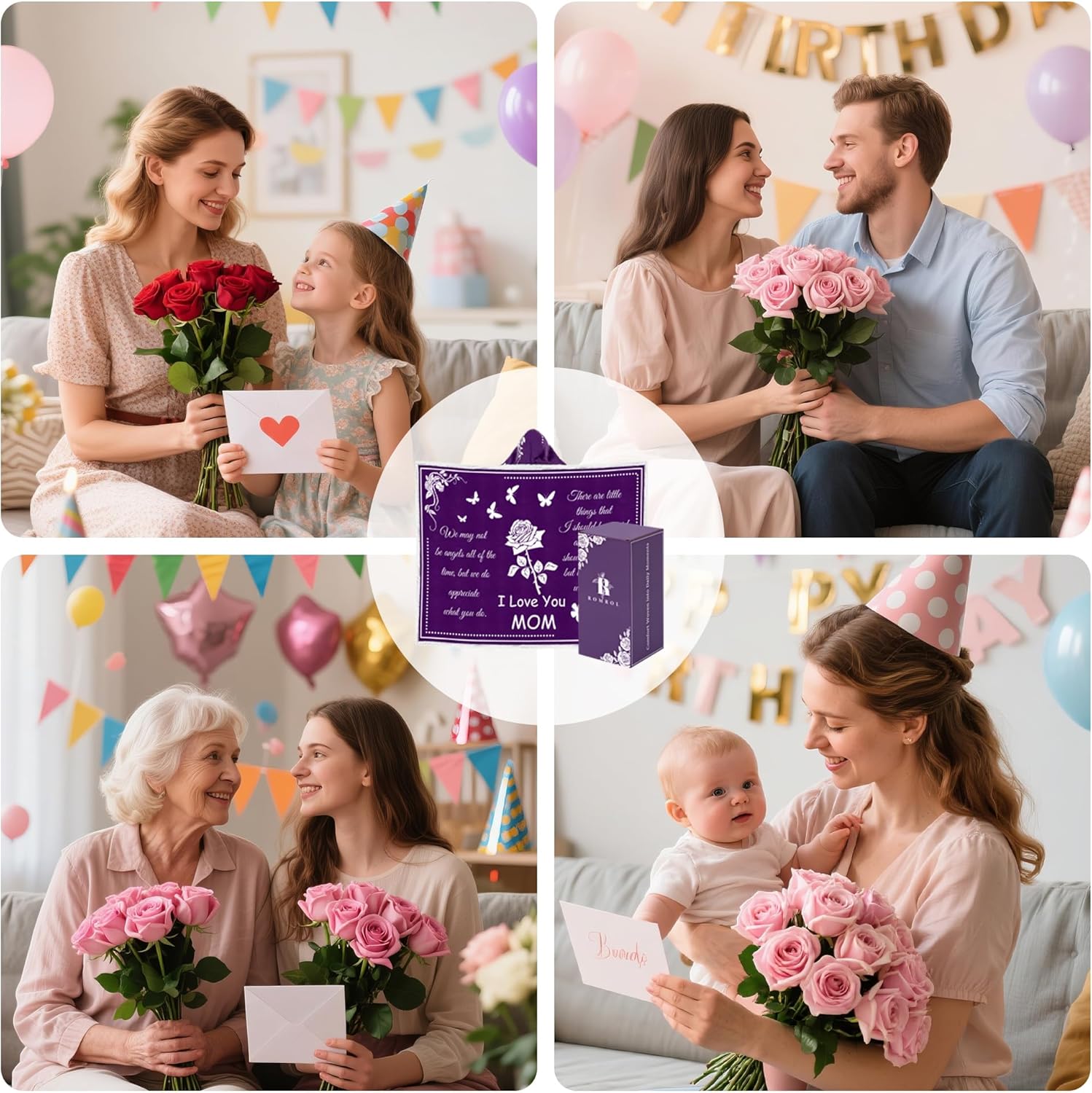 Mothers Day Gifts for Mom, Wearable Hoodie Blanket for Birthday Gift, Mom blanket Gifts from Daughter, Son, Husband, Sherpa Fleece Mother Blankets, Soft, Wife, Mama, purple - Image 7