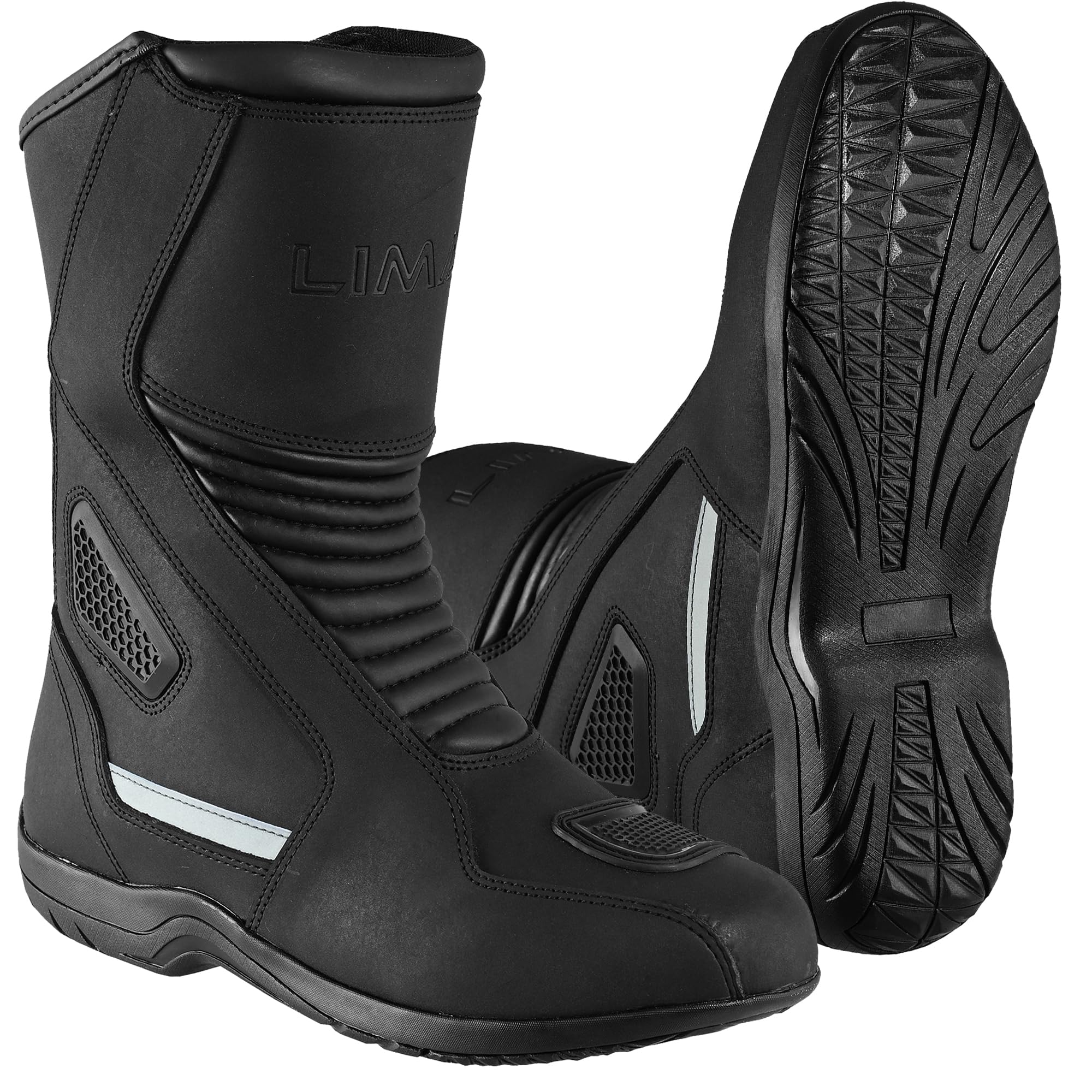 Bottes de moto de tourisme en cuir véritable pour homme, homologuées CE, imperméables, semelle en caoutchouc antidérapante, protection renforcée
