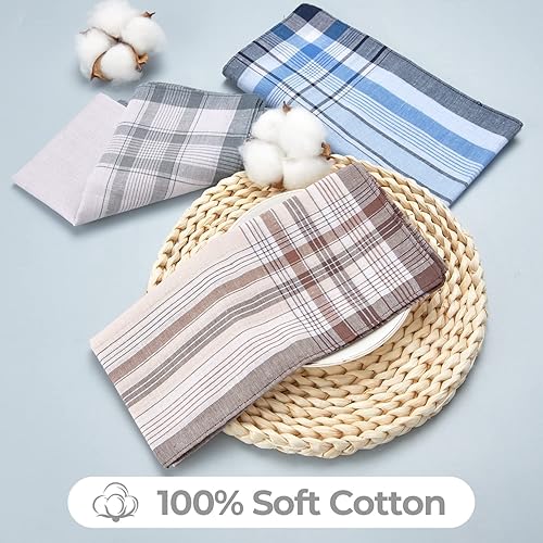 Miniatura 2 de Ohuhu Pañuelos de algodón para hombre 12 pañuelos para hombre  organizador de cinturón para armario 12 ganchos para cinturón