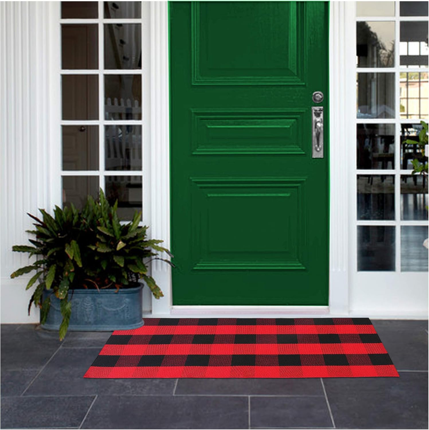 Red Outdoor Rug Red Buffalo Plaid Rug, Buffalo Check, 2x3