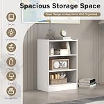 DORTALA 3 Tier Bookcase, Freestanding Versatile Bookcase with Adequate Storage & Adjustable Shelves, Display Storage Home Organizer for Living Room Study, White