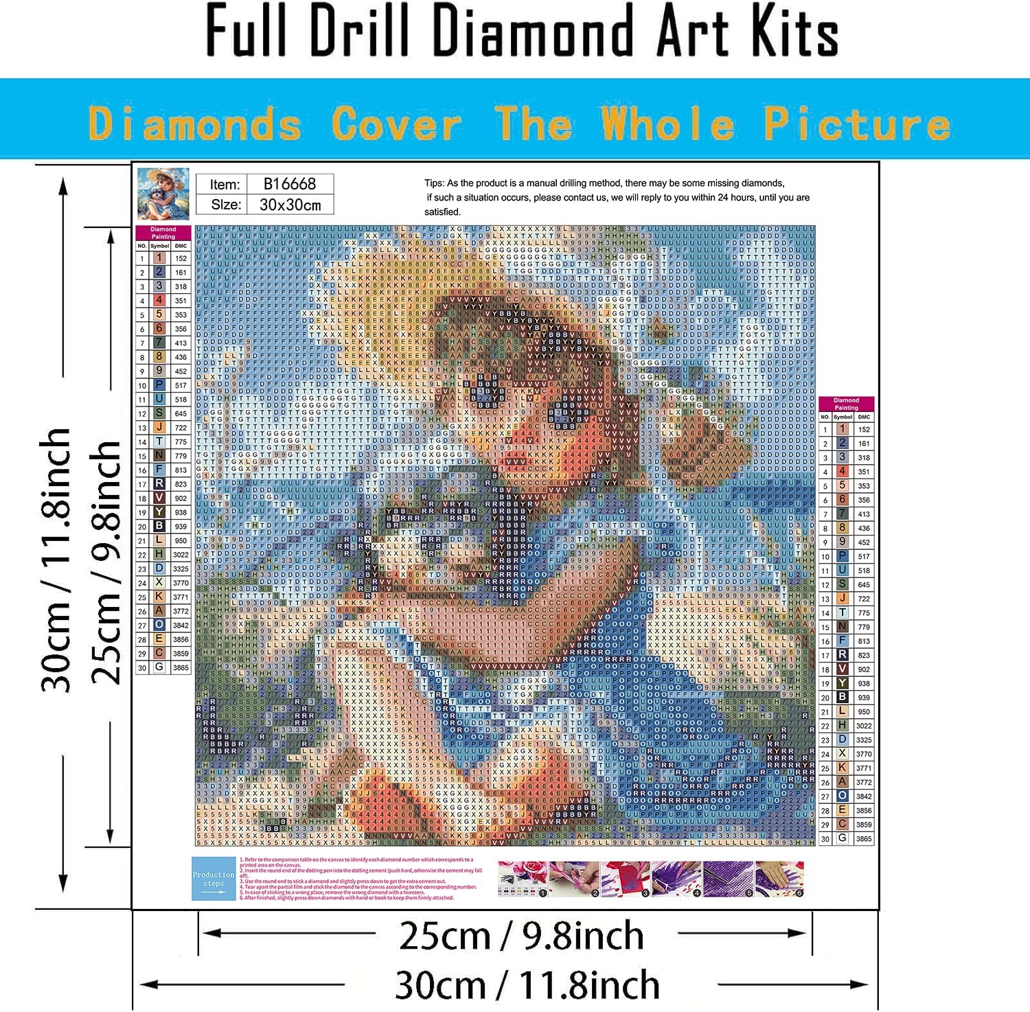 NEGEKFKX 3 Pack Girl Diamond Art Kits for Adults Beginners,Animal Dog Diamond Painting Kits for Adults,5D Full Drill DIY Diamond Dot Gem Art Kit Wall Home Decor Arts Craft 12x12 inch image 4